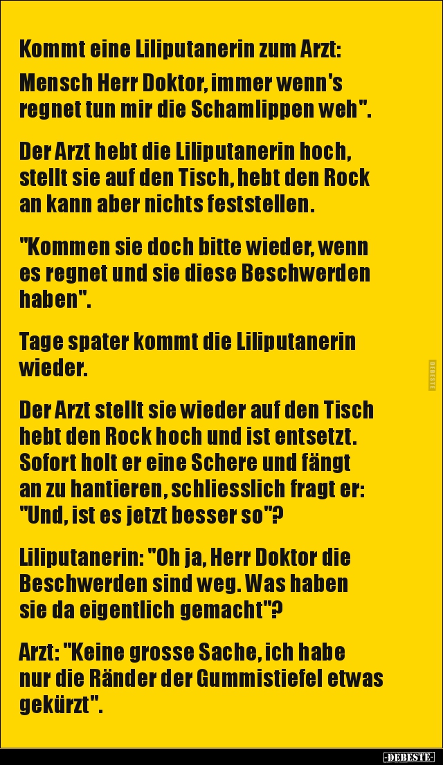 Kommt eine Liliputanerin zum Arzt: Mensch Herr Doktor.. - Lustige Bilder | DEBESTE.de