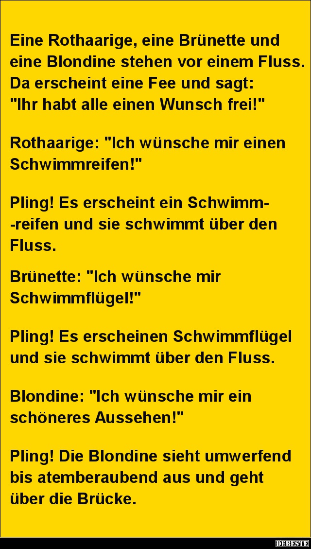 Eine Rothaarige, eine Brünette und eine Blondine stehen vor einem Fluss.. - Lustige Bilder | DEBESTE.de