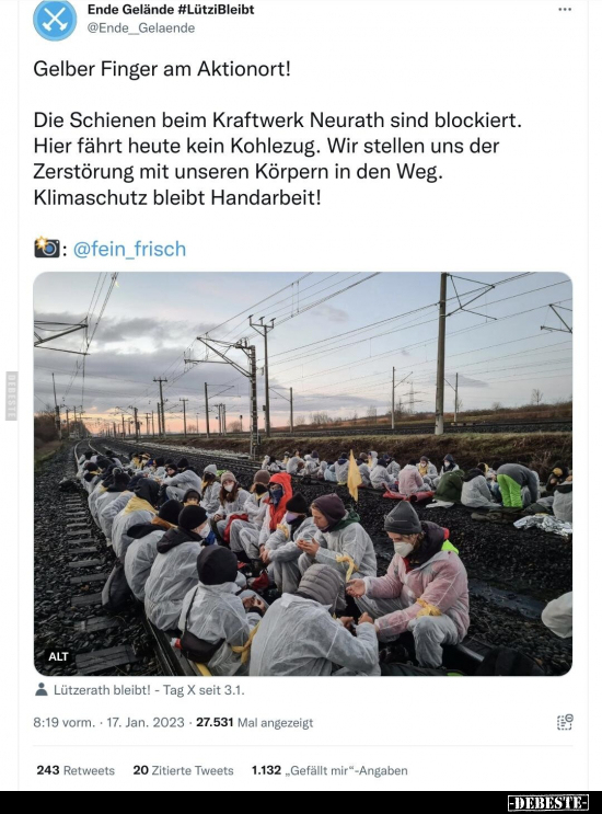 Gelber Finger am Aktionort! Die Schienen beim Kraftwerk.. - Lustige Bilder | DEBESTE.de