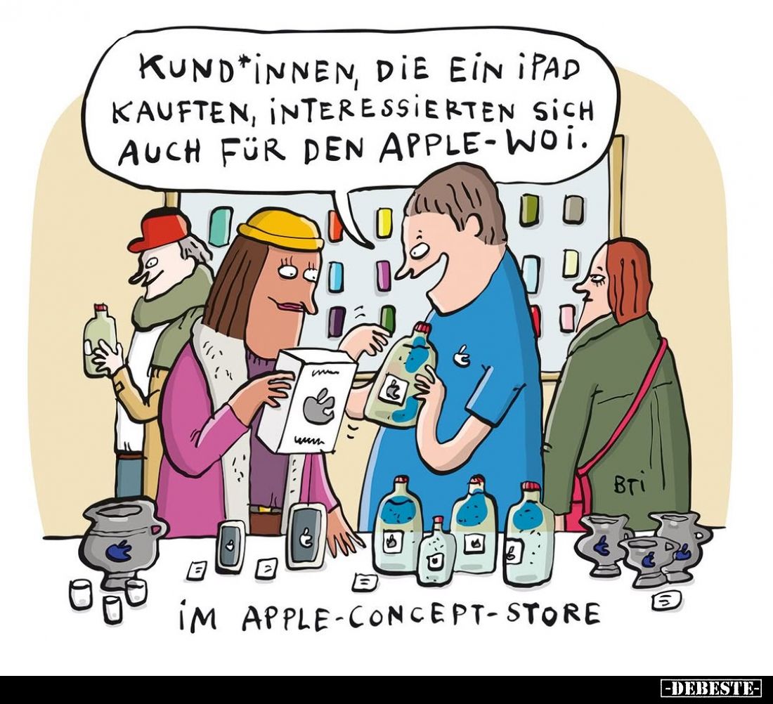 Kund*innen, die ein iPad kauften, interessierten sich auch für den Apple-woi.

Im Apple-concept-store.