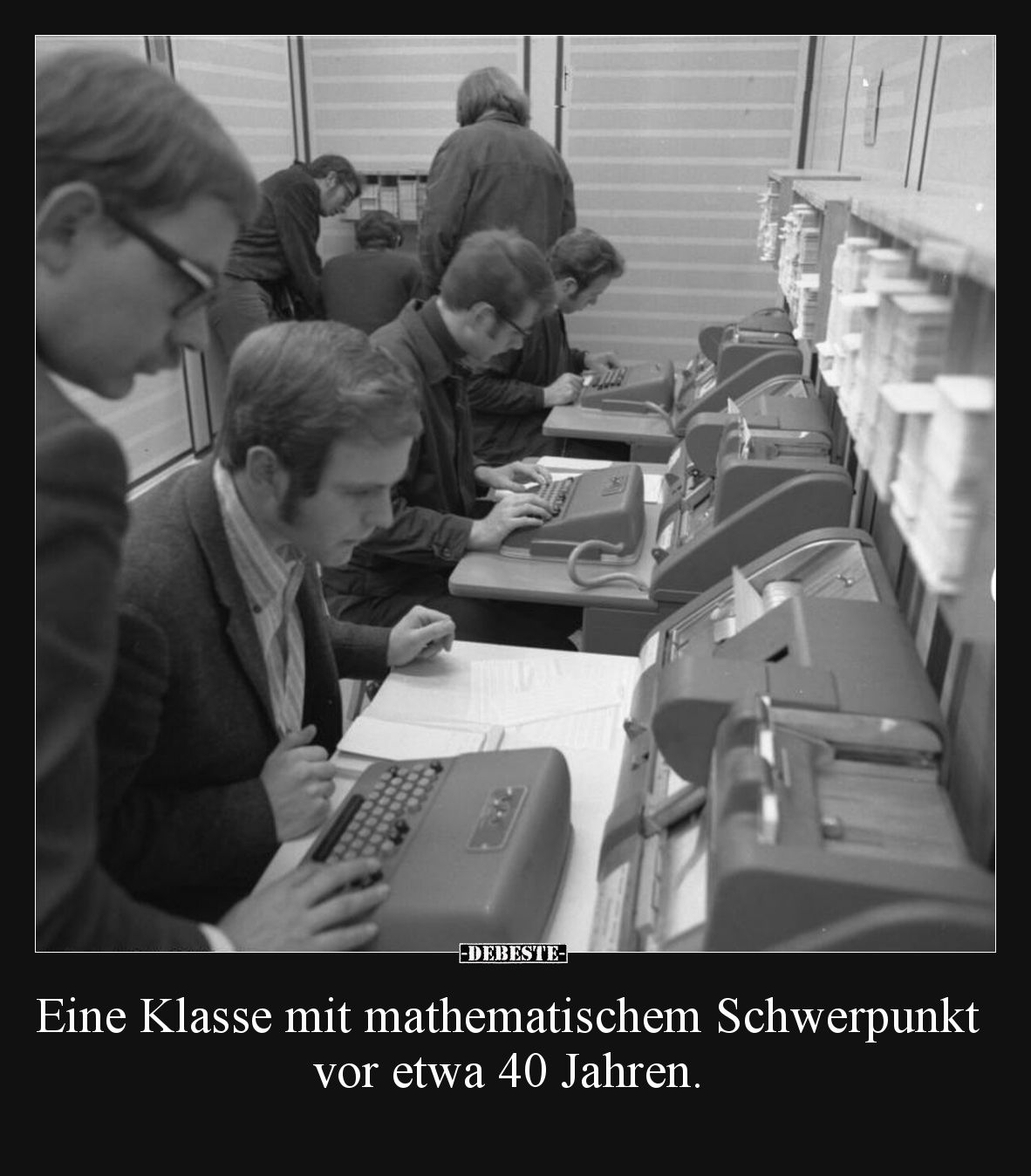 Eine Klasse mit mathematischem Schwerpunkt vor etwa 40 Jahren.