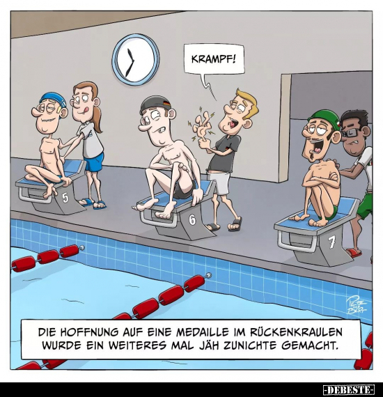 Die Hoffnung auf eine Medaille im Rückenkraulen.. - Lustige Bilder | DEBESTE.de