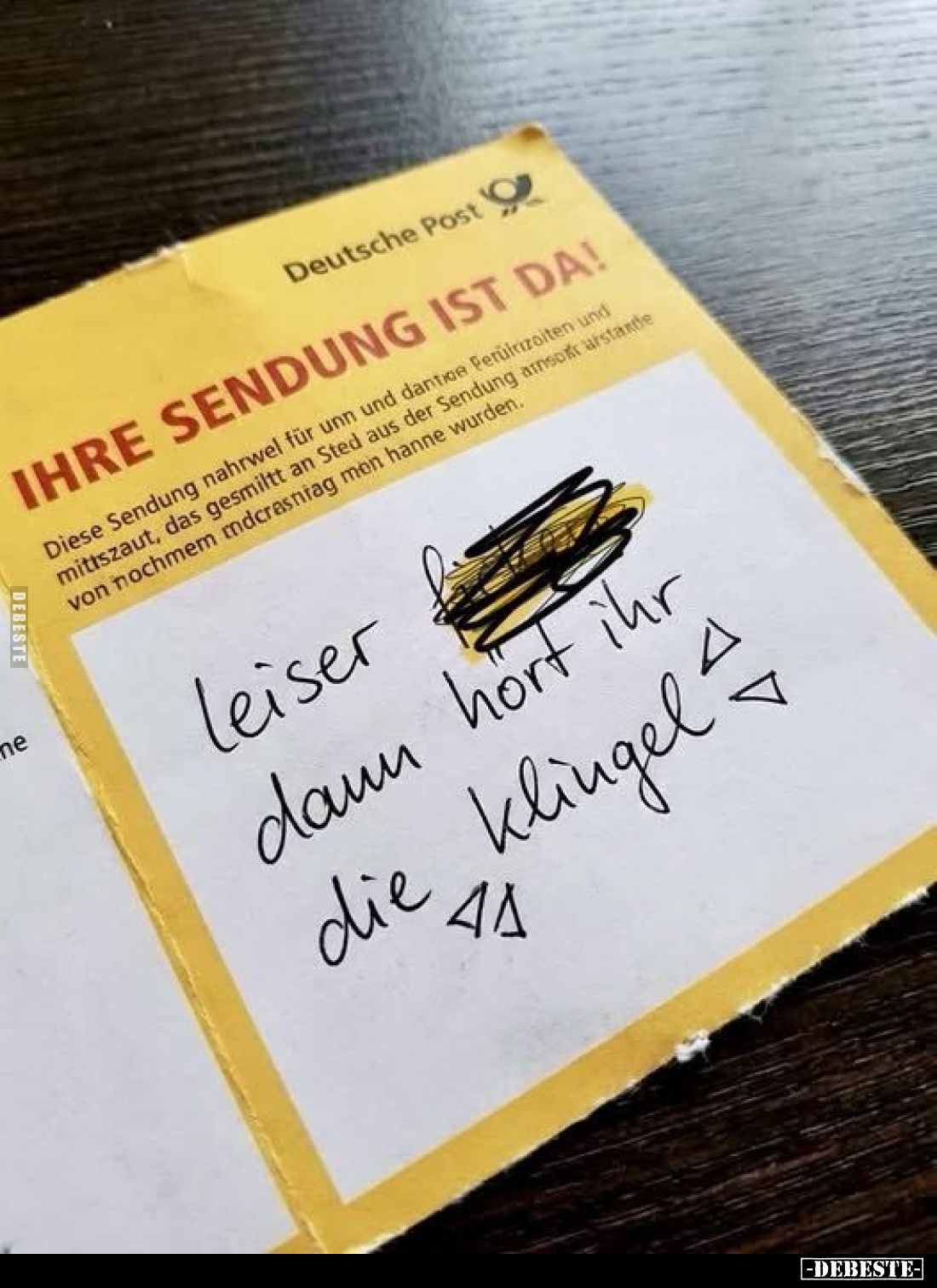 leiser ... dann hört ihr die klingel