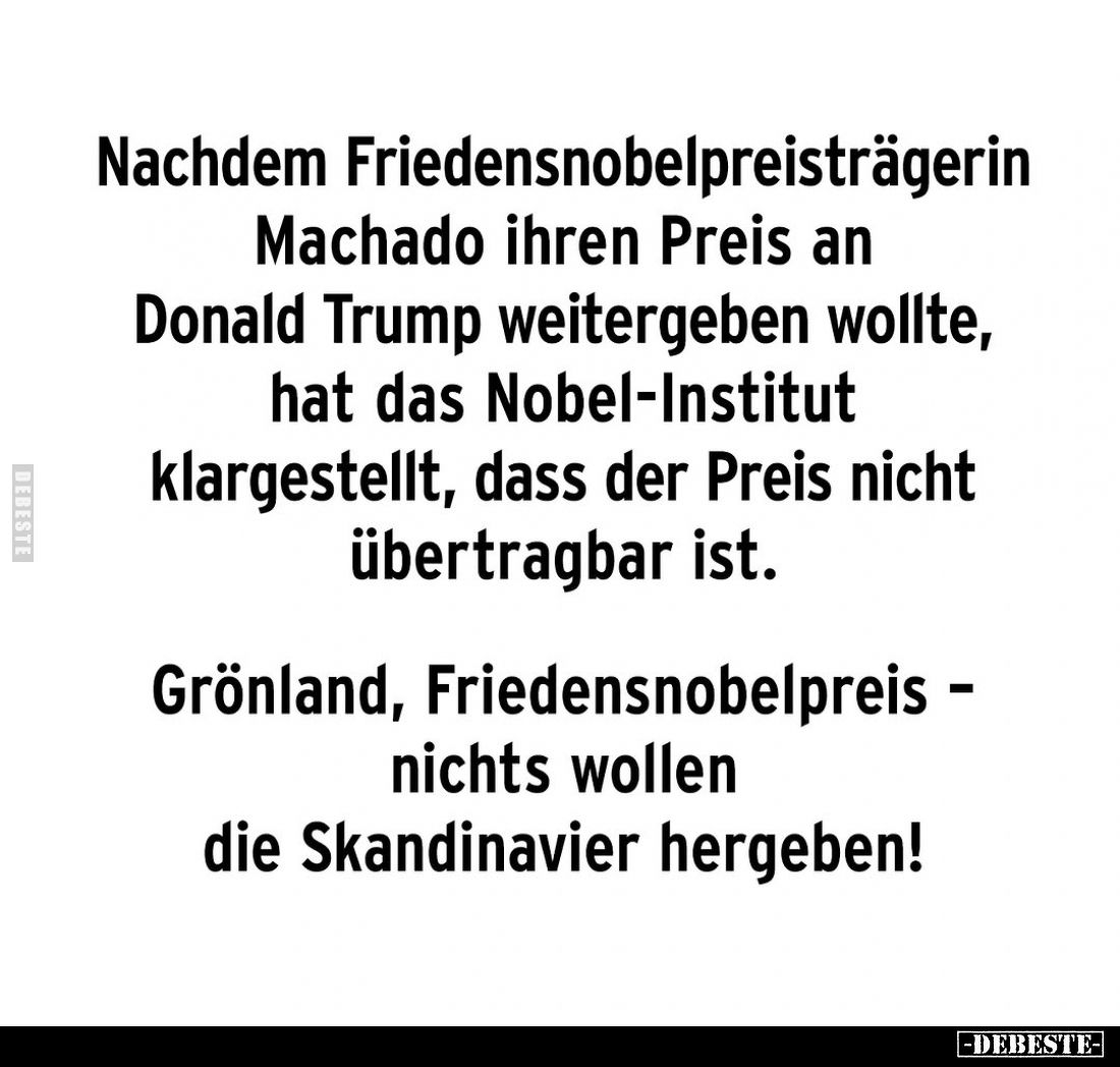 Nachdem Friedensnobelpreisträgerin Machado... - Lustige Bilder | DEBESTE.de