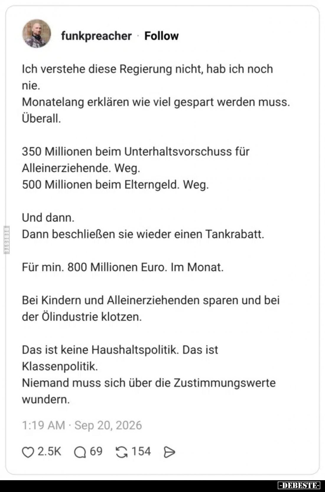 Ich verstehe diese Regierung nicht, hab ich noch nie.
Monatelang erklären wie viel gespart werden muss. Überall.

350 Mill...