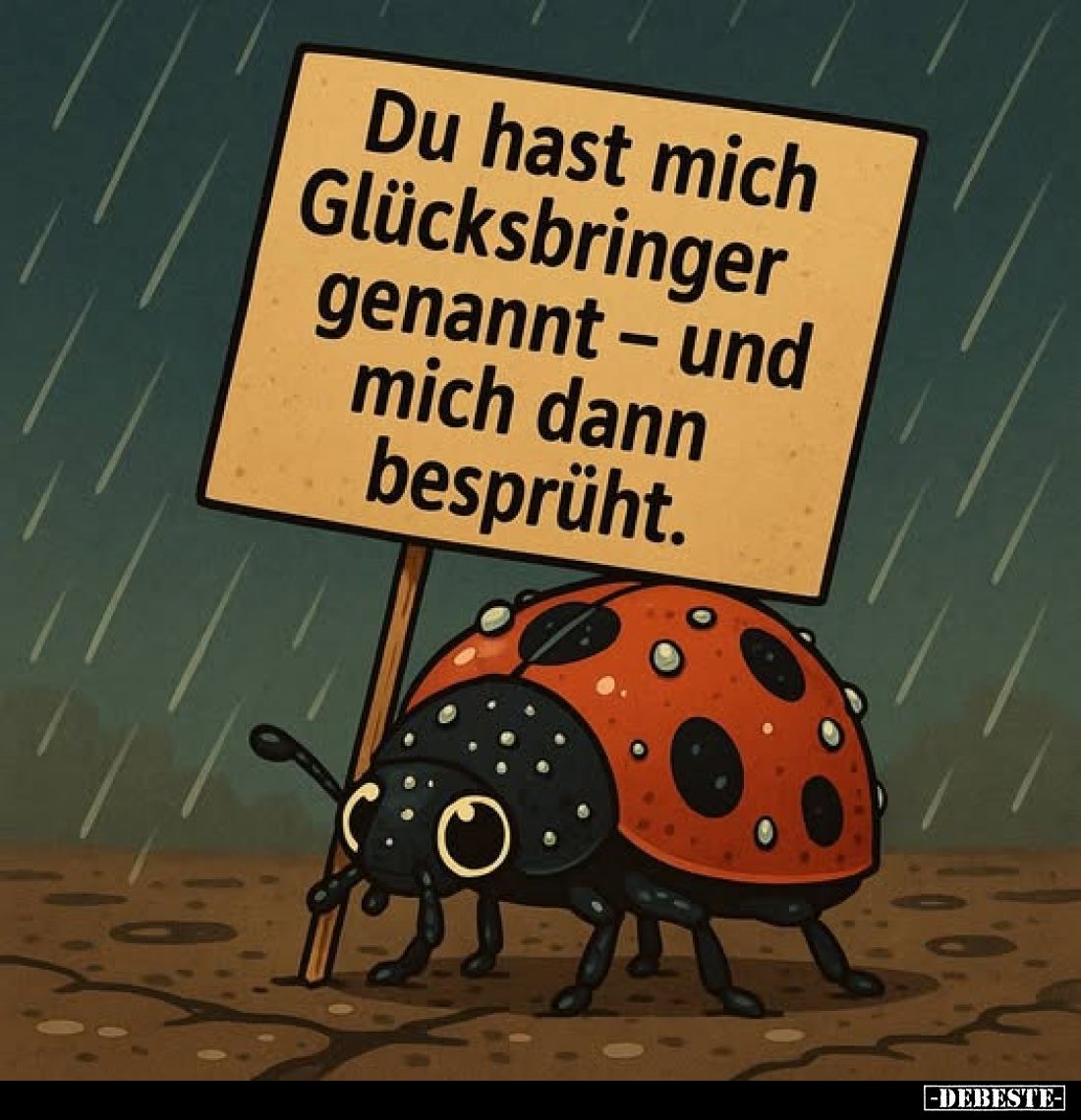 Du hast mich Glücksbringer genannt - und mich dann besprüht.