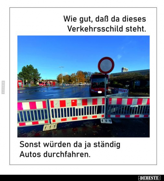 Wie gut, daß da dieses Verkehrsschild steht.. - Lustige Bilder | DEBESTE.de