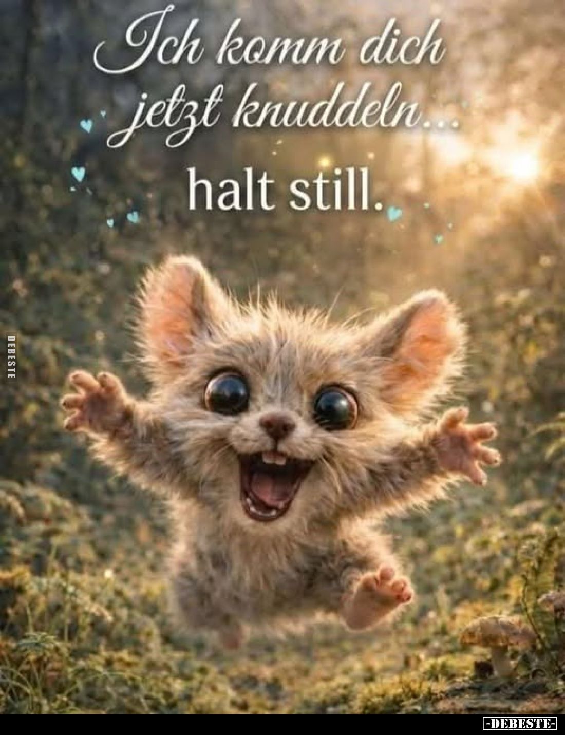 Ich komm dich jetzt knuddeln...
halt still.
