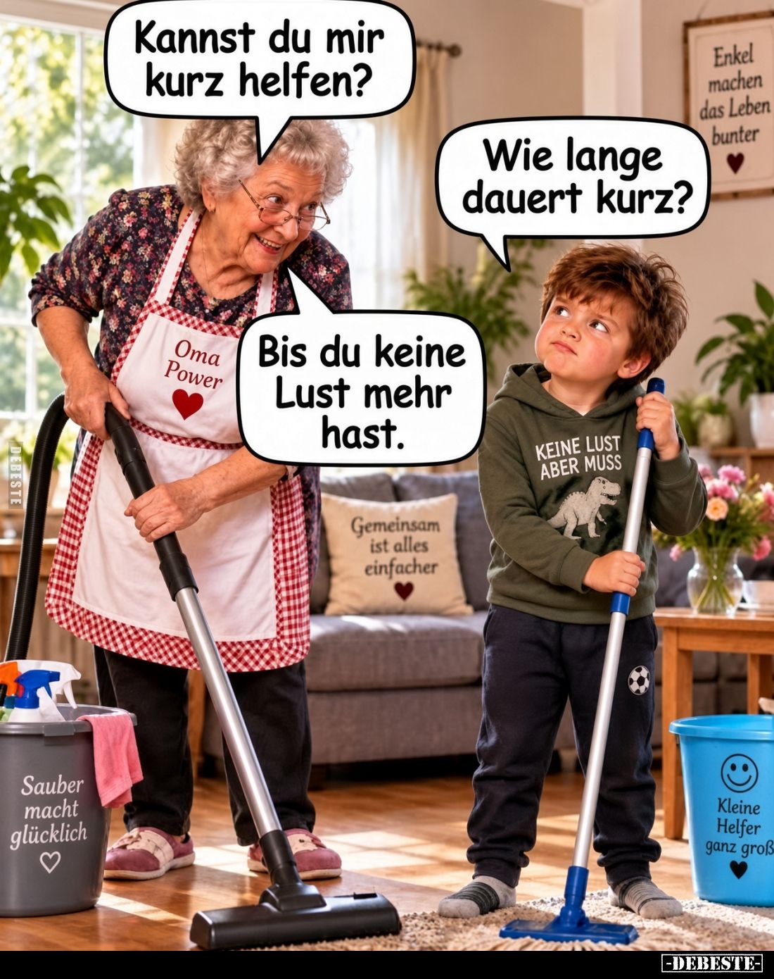 Kannst du mir kurz helfen?

Wie lange dauert kurz?

Bis du keine Lust mehr hast.