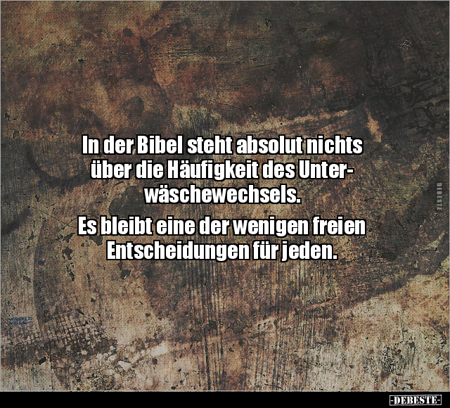 In der Bibel steht absolut nichts über die Häufigkeit.. - Lustige Bilder | DEBESTE.de