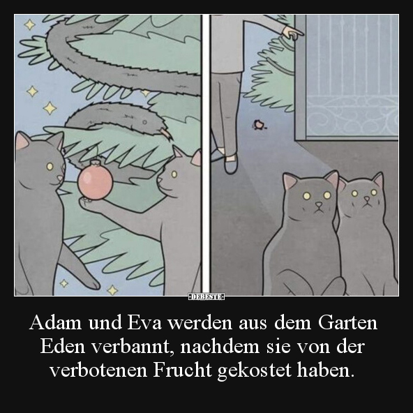 Adam und Eva werden aus dem Garten Eden verbannt, nachdem.. - Lustige Bilder | DEBESTE.de