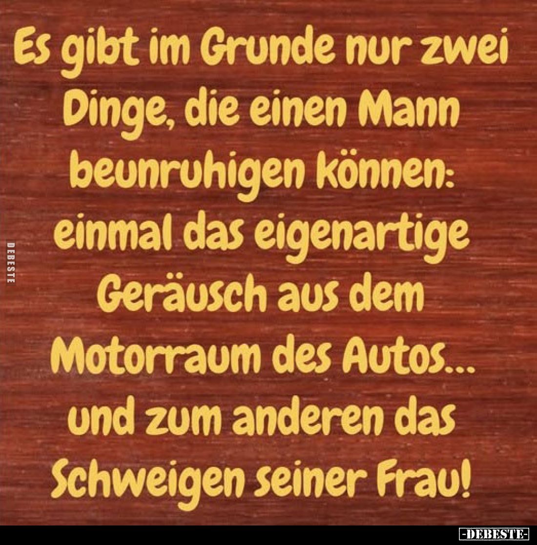 Es gibt im Grunde nur zwei Dinge, die einen Mann beunruhigen können: einmal das eigenartige Geräusch aus dem Motorraum des Au...
