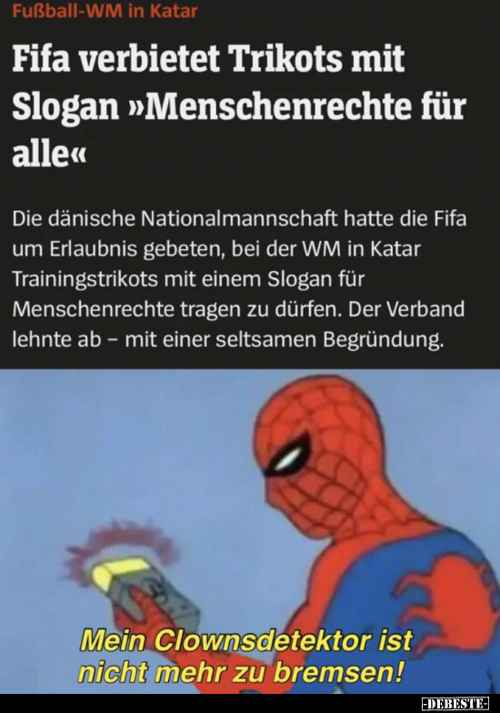 Fifa verbietet Trikots mit Slogan "Menschenrechte für.." - Lustige Bilder | DEBESTE.de