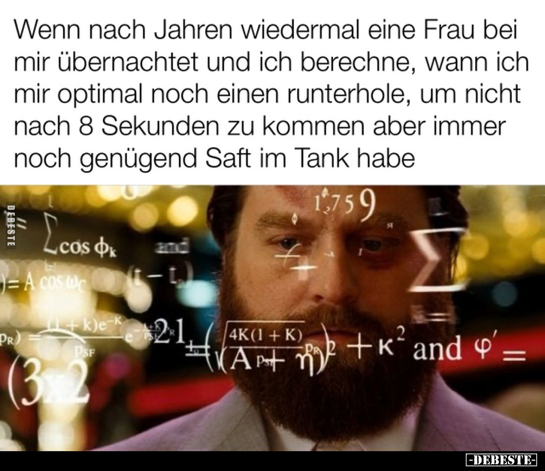 Wenn nach Jahren wiedermal eine Frau bei mir übernachtet und ich berechne, wann ich mir optimal noch einen runterhole, um nic...