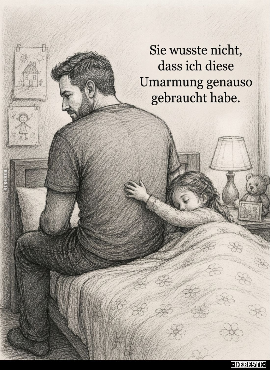 Sie wusste nicht, dass ich diese Umarmung genauso gebraucht habe.