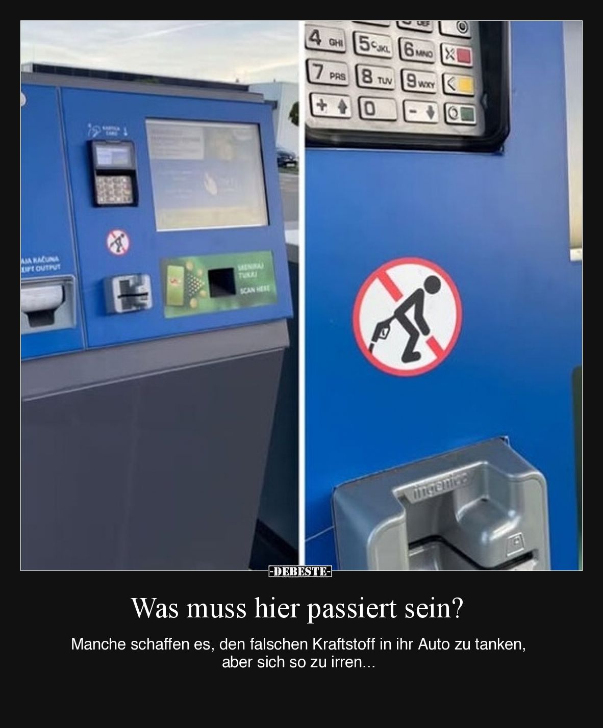 Was muss hier passiert sein? Manche schaffen es, den falschen Kraftstoff in ihr Auto zu tanken, aber sich so zu irren...