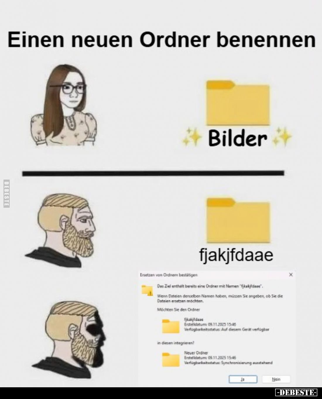 Einen neuen Ordner benennen.