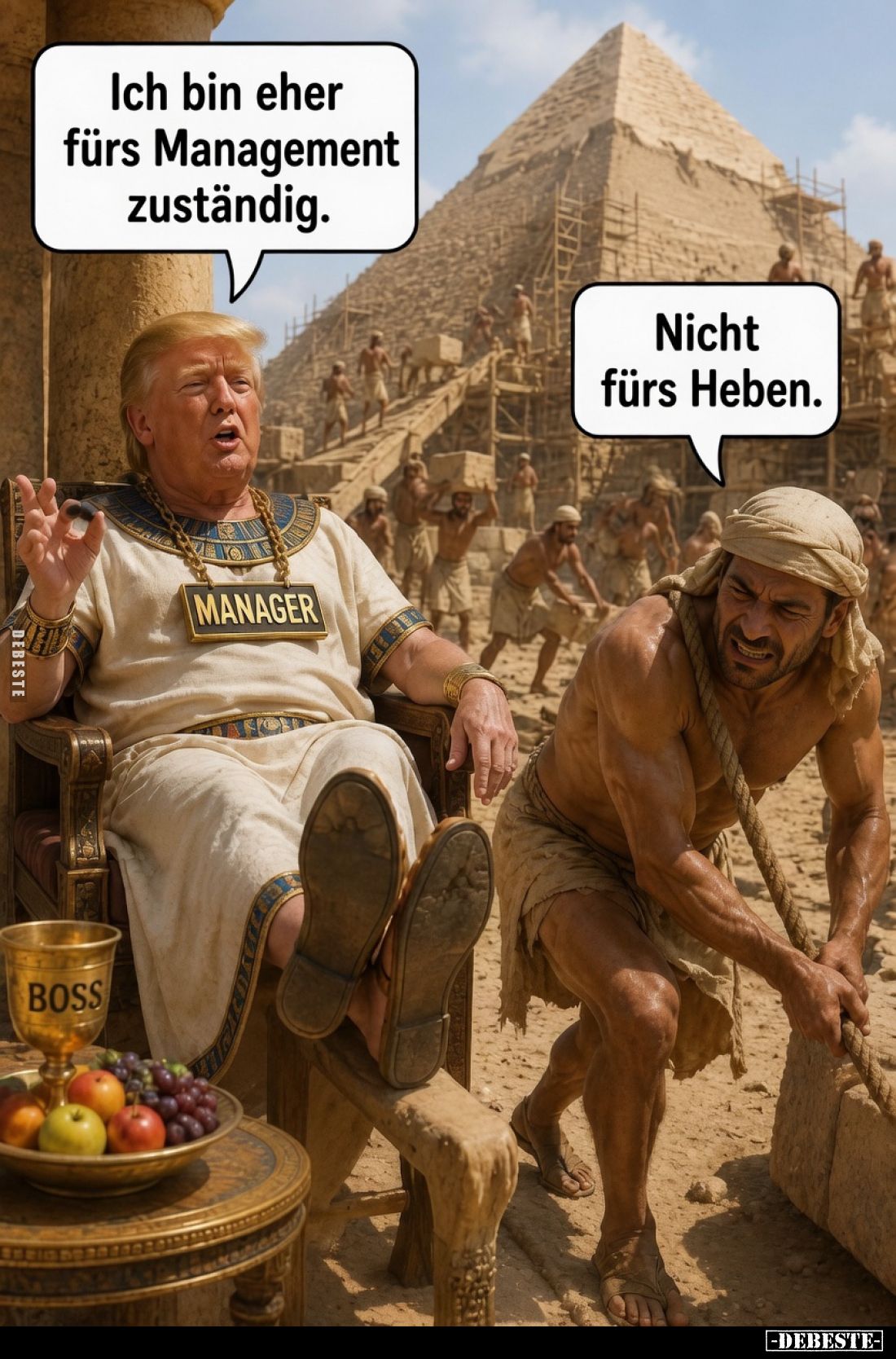 Ich bin eher fürs Management zuständig. Nicht fürs Heben.