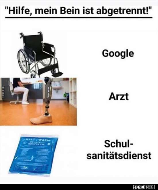 "Hilfe, mein Bein ist abgetrennt!"..