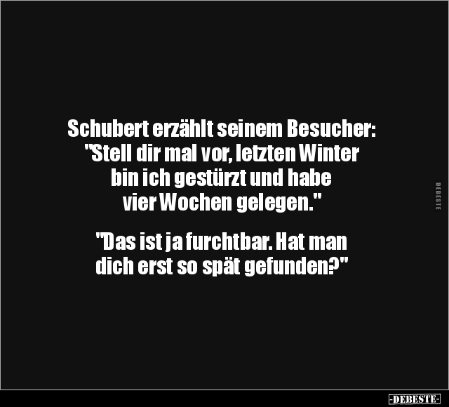 Schubert erzählt seinem Besucher:.. - Lustige Bilder | DEBESTE.de
