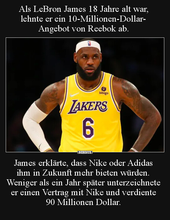 Als LeBron James 18 Jahre alt war, lehnte er ein.. - Lustige Bilder | DEBESTE.de