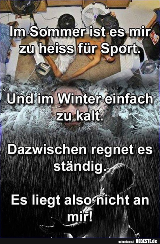 Im Sommer ist es mir zu heiss für Sport.. - Lustige Bilder | DEBESTE.de