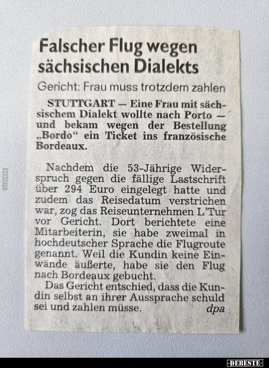 Falscher Flug wegen sächsischen Dialekts.. - Lustige Bilder | DEBESTE.de