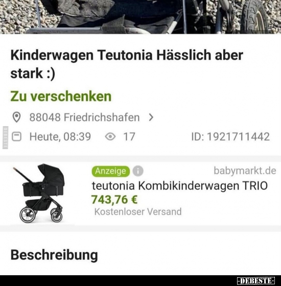 Kinderwagen Teutonia Hässlich aber stark... - Lustige Bilder | DEBESTE.de