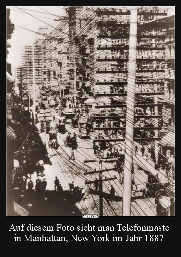 Auf diesem Foto sieht man Telefonmaste in Manhattan, New.. - Lustige Bilder | DEBESTE.de