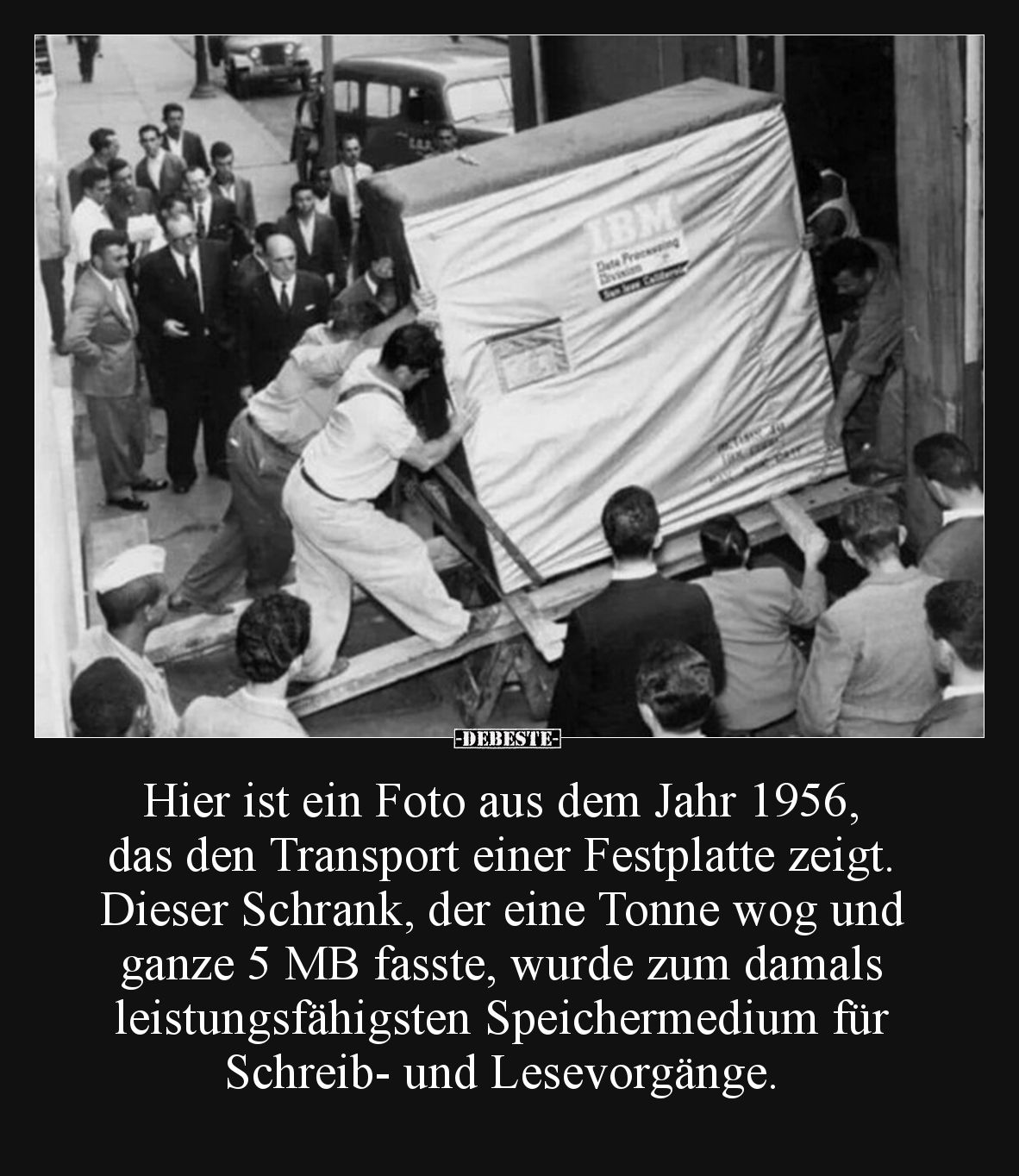 Hier ist ein Foto aus dem Jahr 1956, das den Transport.. - Lustige Bilder | DEBESTE.de
