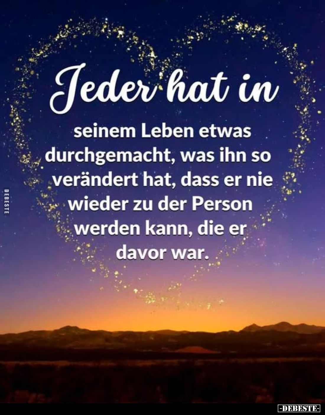 Jeder hat in
seinem Leben etwas durchgemacht, was ihn so verändert hat, dass er nie wieder zu der Person werden kann, die er...