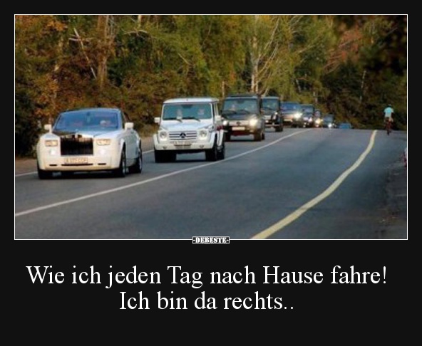 Wie ich jeden Tag nach Hause fahre! Ich bin da rechts..