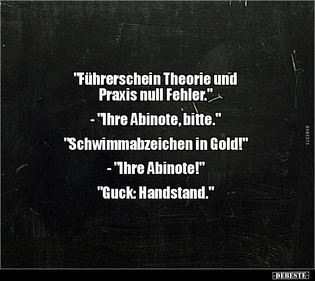 "Führerschein Theorie und Praxis null Fehler..." - Lustige Bilder | DEBESTE.de