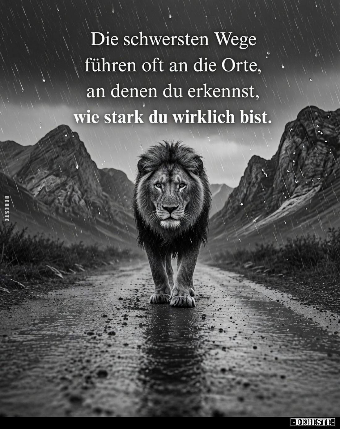 Die schwersten Wege führen oft an die Orte, an denen du erkennst, wie stark du wirklich bist.