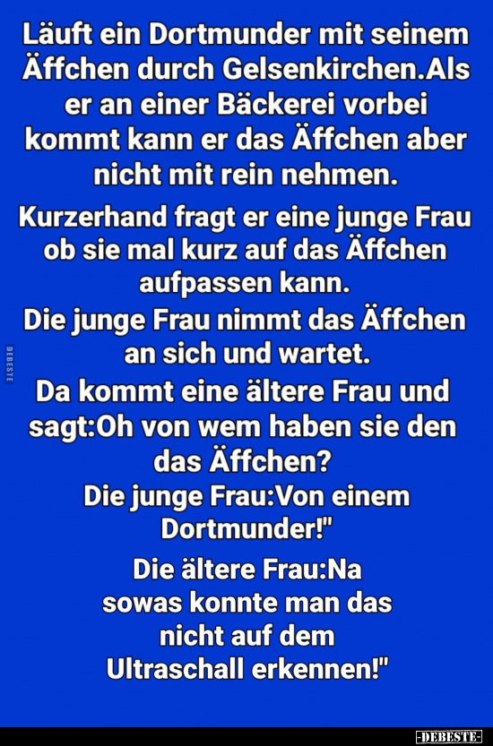 Läuft ein Dortmunder mit seinem Äffchen.. - Lustige Bilder | DEBESTE.de