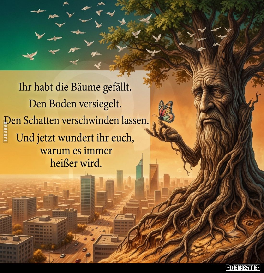 Ihr habt die Bäume gefällt. Den Boden versiegelt.. - Lustige Bilder | DEBESTE.de