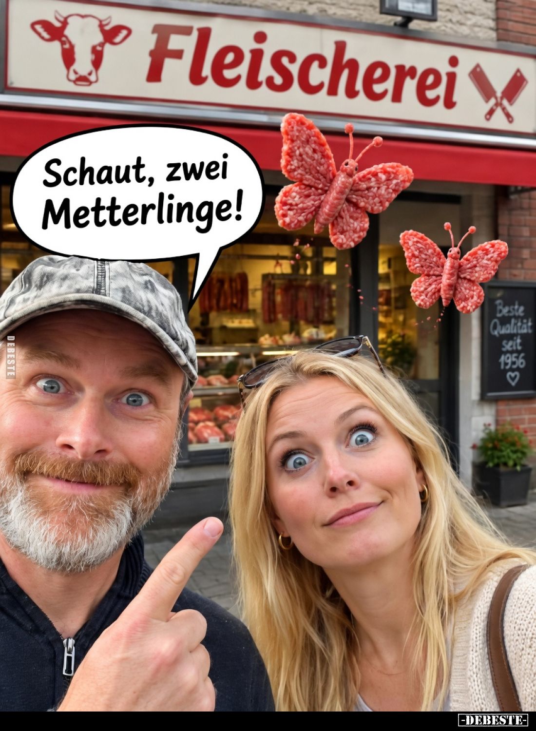 Schaut, zwei Metterlinge!