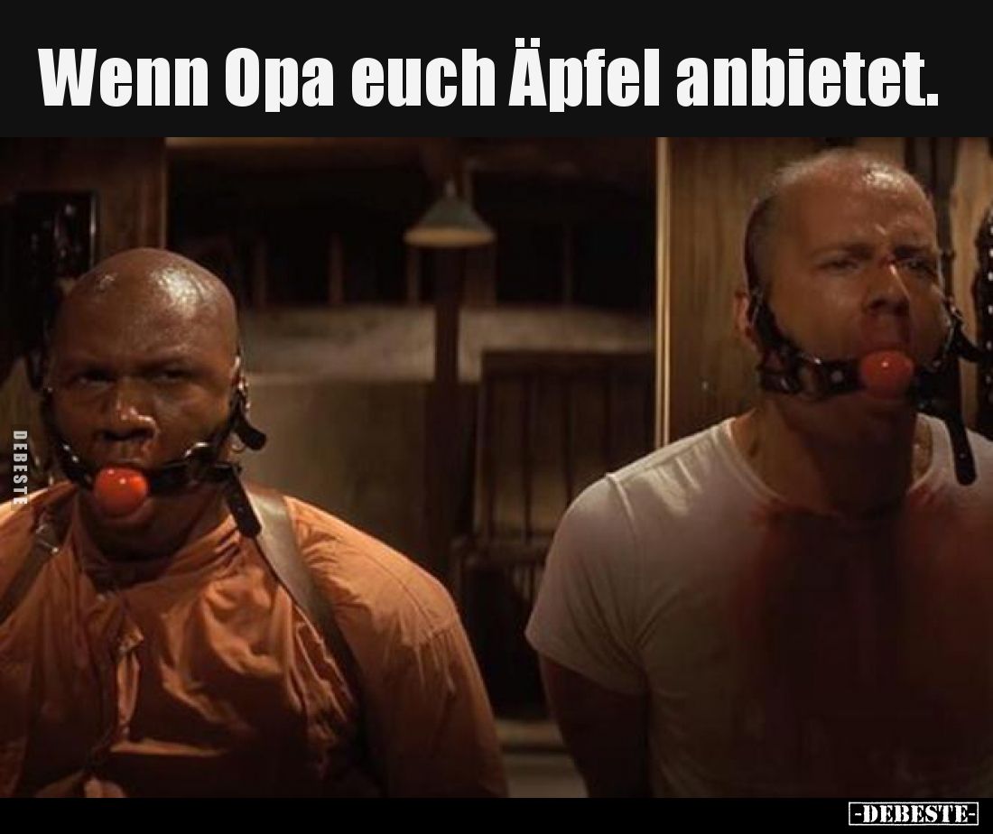 Wenn Opa euch Äpfel anbietet.