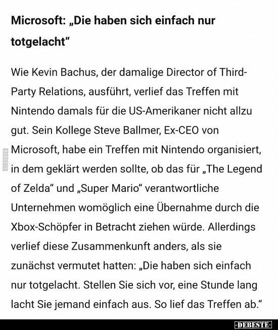 Microsoft: "Die haben sich einfach nur totgelacht"..