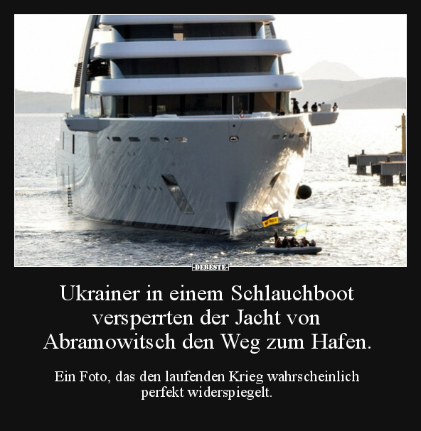 Ukrainer in einem Schlauchboot versperrten der Jacht von.. - Lustige Bilder | DEBESTE.de