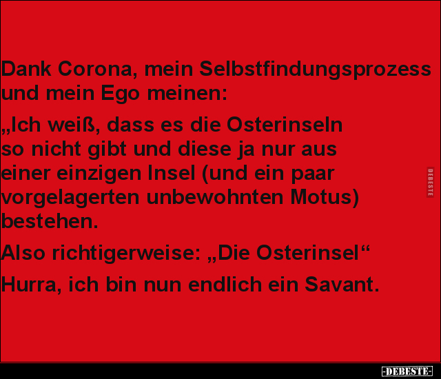 Dank Corona, mein Selbstfindungsprozess und mein Ego.. - Lustige Bilder | DEBESTE.de