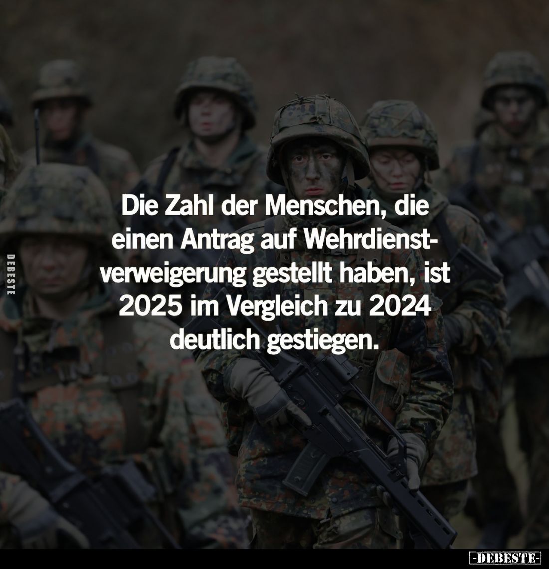 Die Zahl der Menschen, die einen Antrag auf Wehrdienstverweigerung gestellt haben, ist 2025 im Vergleich zu 2024 deutlich ges...