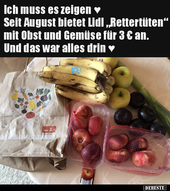 Ich muss es zeigen ♥ Seit August bietet Lidl "Rettertüten".. - Lustige Bilder | DEBESTE.de