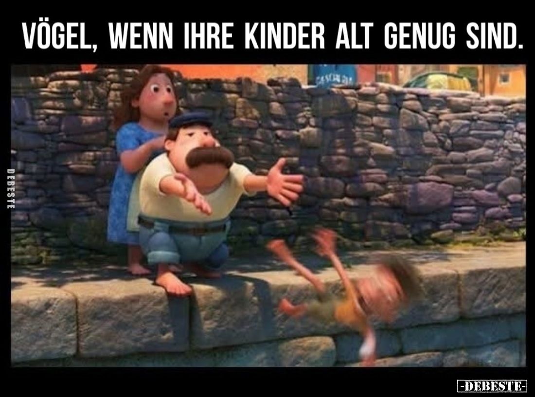 Vögel, wenn ihre Kinder alt genug sind.