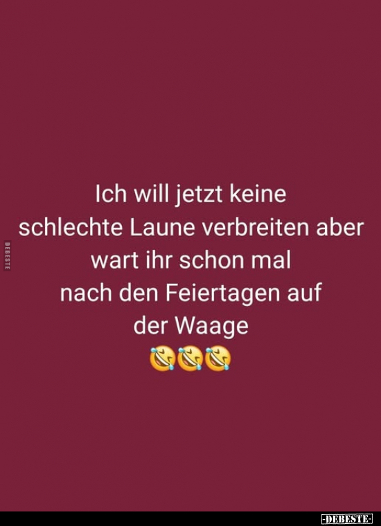 Schlechte Laune, Nach Den Feiertagen, Waage, Auf Der Waage