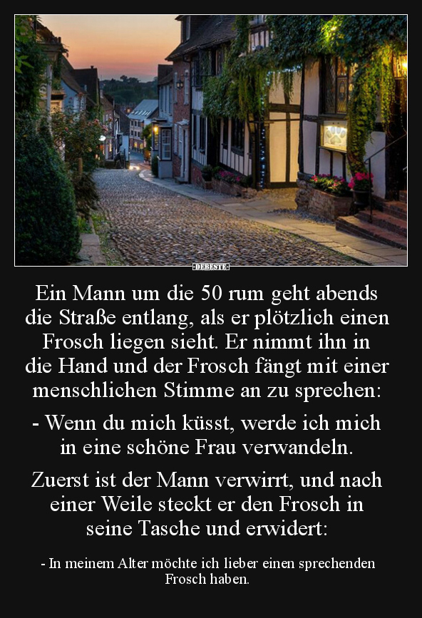Ein Mann um die 50 rum geht abends die Straße entlang, als.. - Lustige Bilder | DEBESTE.de