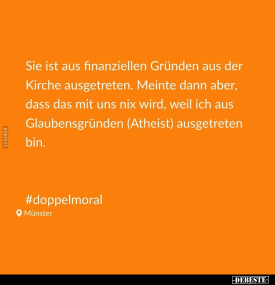 Sie ist aus finanziellen Gründen aus der Kirche.. - Lustige Bilder | DEBESTE.de