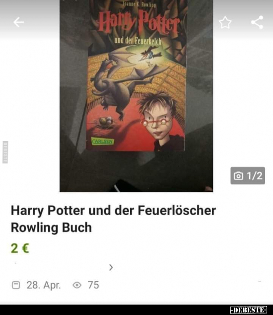 Harry Potter und der Feuerlöscher Rowling Buch..