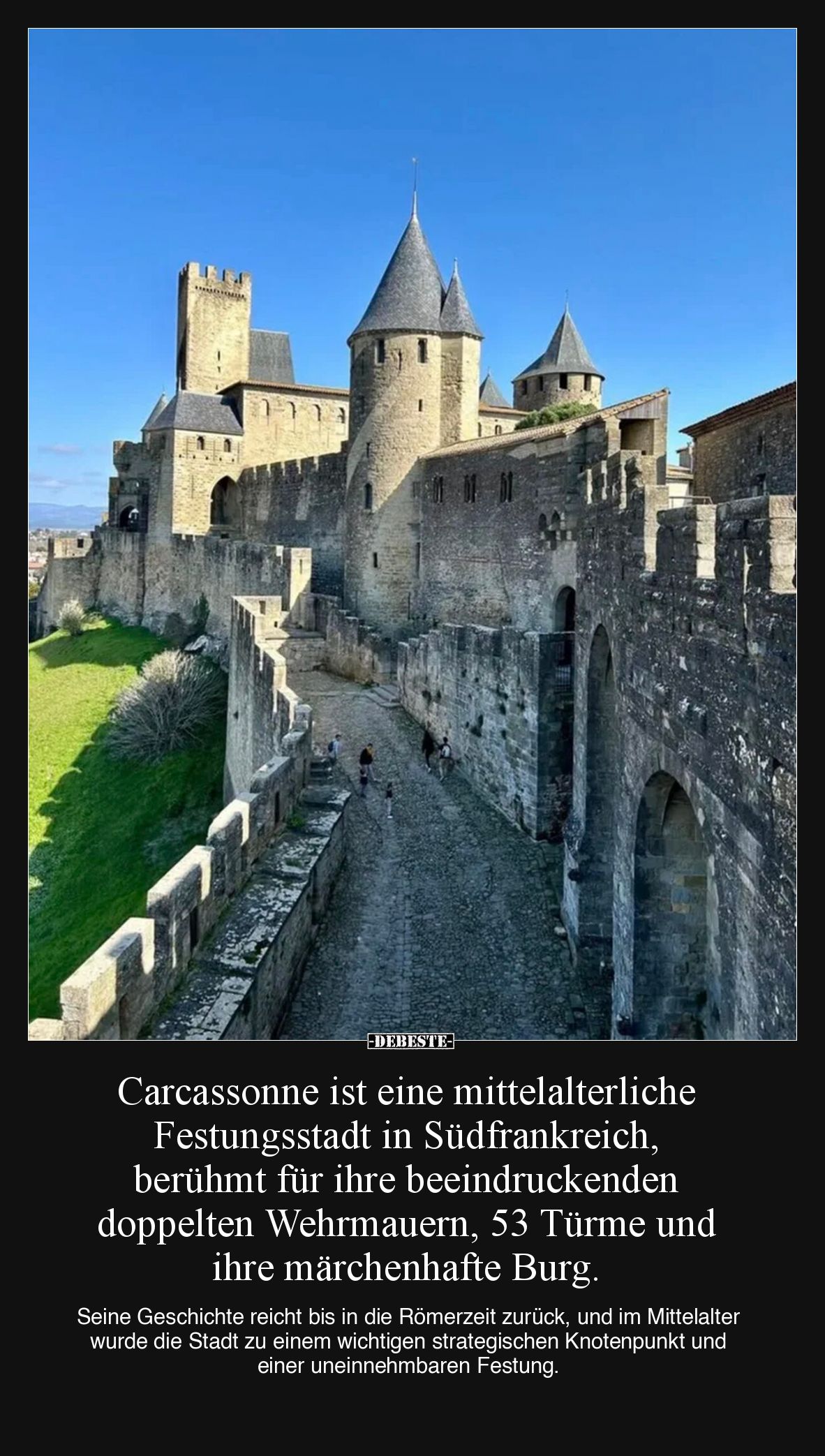 Carcassonne ist eine mittelalterliche Festungsstadt in Südfrankreich, berühmt für ihre beeindruckenden doppelten Wehrmauern, ...
