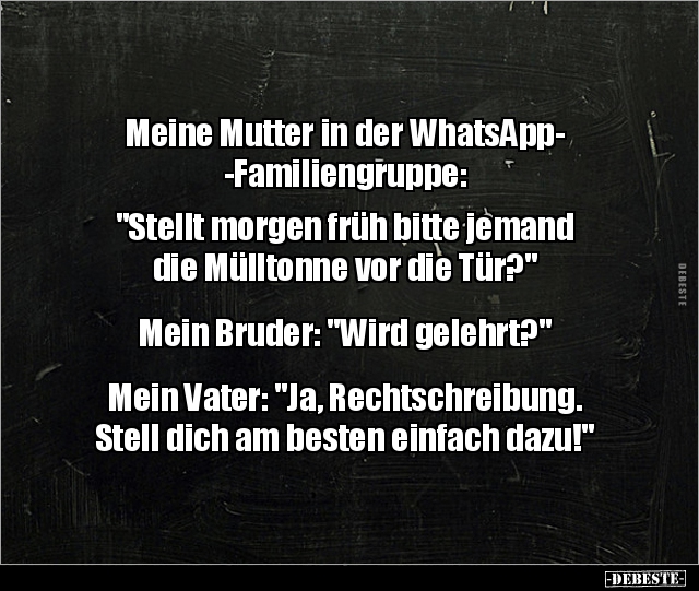Meine Mutter in der WhatsAppFamiliengruppe: "Stellt.." - Lustige Bilder | DEBESTE.de